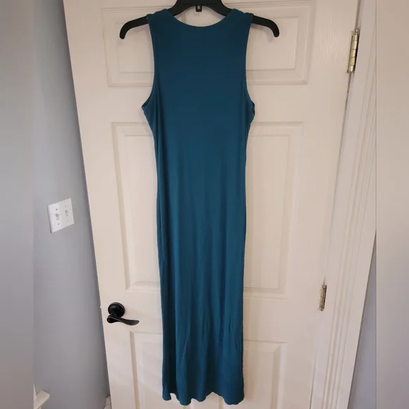 Fabletics Womens Ribbed Maxi Dress Yitty Collection Soft Bodycon Size L Green - Picture 3 of 7